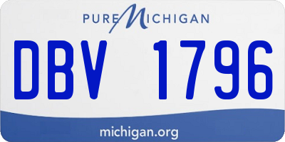 MI license plate DBV1796