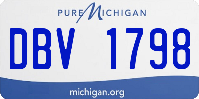 MI license plate DBV1798