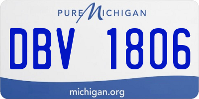 MI license plate DBV1806
