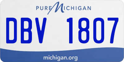 MI license plate DBV1807
