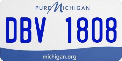 MI license plate DBV1808