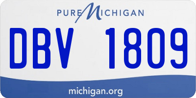 MI license plate DBV1809