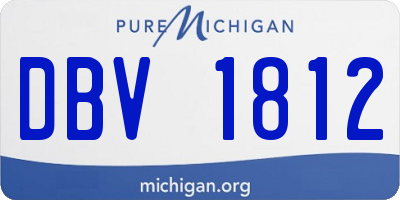 MI license plate DBV1812