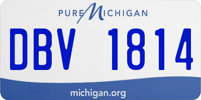 MI license plate DBV1814