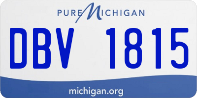 MI license plate DBV1815