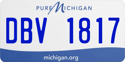 MI license plate DBV1817