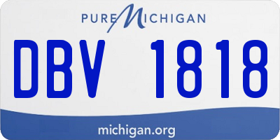 MI license plate DBV1818