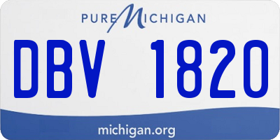 MI license plate DBV1820