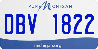 MI license plate DBV1822