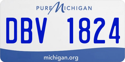 MI license plate DBV1824