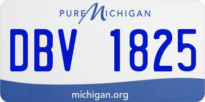 MI license plate DBV1825