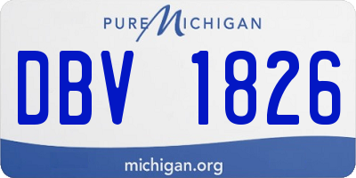 MI license plate DBV1826