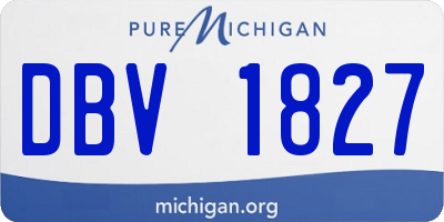 MI license plate DBV1827