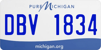 MI license plate DBV1834