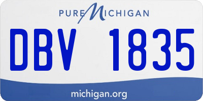 MI license plate DBV1835