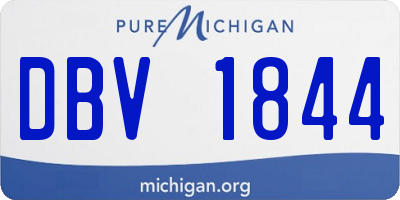 MI license plate DBV1844