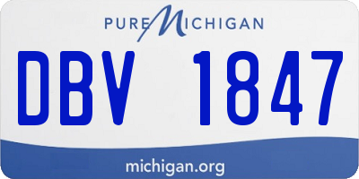 MI license plate DBV1847