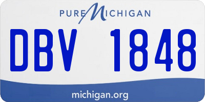 MI license plate DBV1848