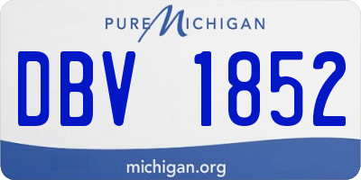 MI license plate DBV1852
