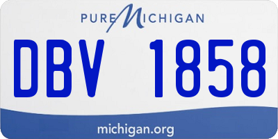 MI license plate DBV1858