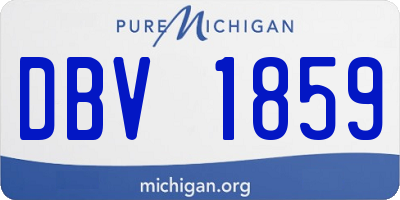MI license plate DBV1859