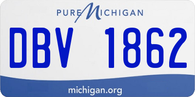MI license plate DBV1862
