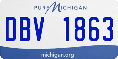 MI license plate DBV1863