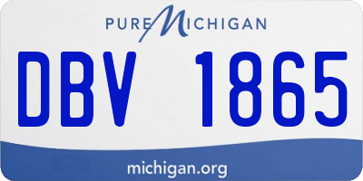MI license plate DBV1865