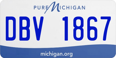 MI license plate DBV1867
