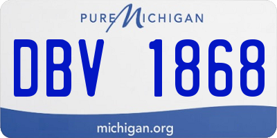 MI license plate DBV1868