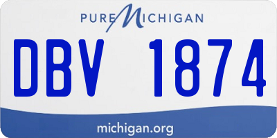 MI license plate DBV1874