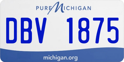 MI license plate DBV1875