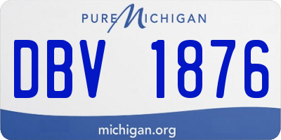 MI license plate DBV1876