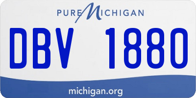 MI license plate DBV1880