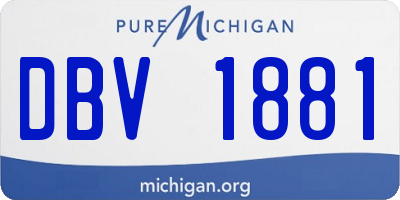 MI license plate DBV1881