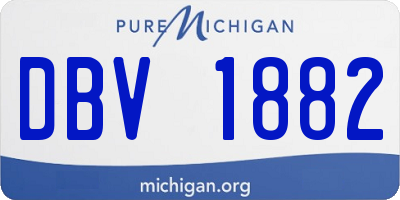 MI license plate DBV1882