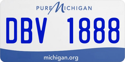 MI license plate DBV1888