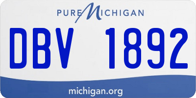 MI license plate DBV1892