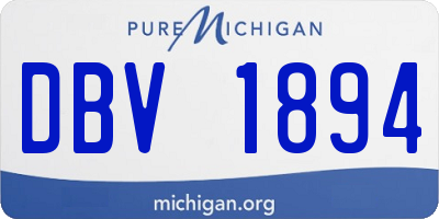 MI license plate DBV1894