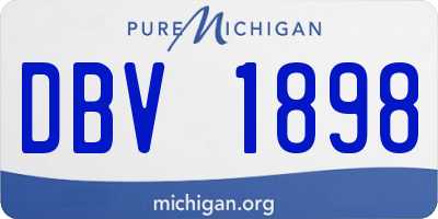 MI license plate DBV1898