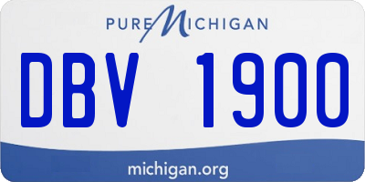MI license plate DBV1900