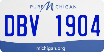 MI license plate DBV1904