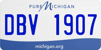 MI license plate DBV1907
