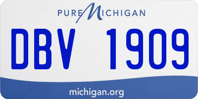 MI license plate DBV1909