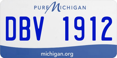 MI license plate DBV1912