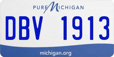 MI license plate DBV1913