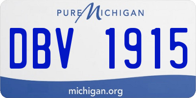 MI license plate DBV1915