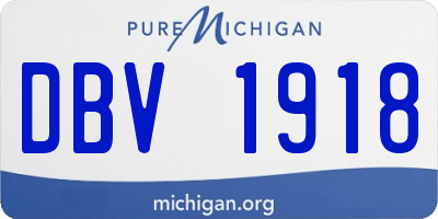 MI license plate DBV1918