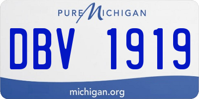 MI license plate DBV1919