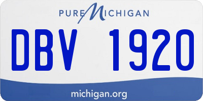 MI license plate DBV1920